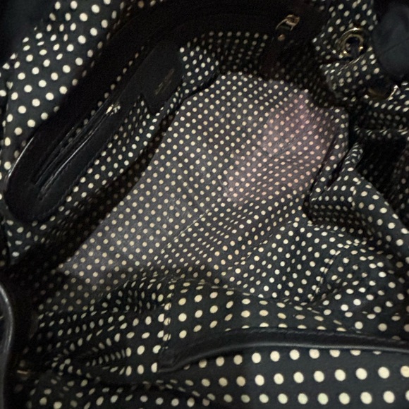 Kate Spade Classic Stevie Tote Handbag Shoulder Bag Black Nylon Gold Hardware - Picture 5 of 6